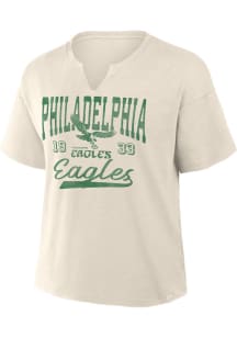 Philadelphia Eagles Womens Oatmeal Full Motion Short Sleeve T-Shirt