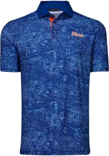 Greyson Florida Gators Mens White Campus Scene Short Sleeve Fashion Polo