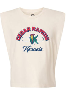 Summit Sportswear Cedar Rapids Kernels Womens White Vintage Arch Script Tank Top