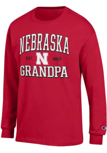 Champion Nebraska Cornhuskers Red Est. Date Grandpa Jersey Long Sleeve T Shirt