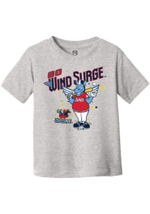 Windy  Summit Sportswear Wichita Wind Surge Toddler Grey Silly Stars with Mascot Short Sleeve T-Sh..