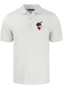 Cutter and Buck Arkansas Razorbacks Mens White Symmetry Print Short Sleeve Polo