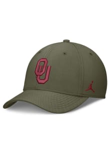 Nike Oklahoma Sooners Mens Olive Primetime Tonal Swooshflex Flex Hat