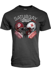 Blue 84 Nebraska Cornhuskers Charcoal Football vs Indiana Hoosiers Short Sleeve T Shirt