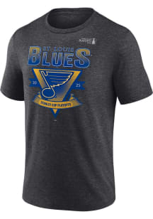 St Louis Blues Grey 2025 Postseason Participant Crossbar Short Sleeve Fashion T Shirt