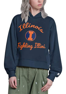 Starter Illinois Fighting Illini Womens Navy Blue Baseline Hooded Sweatshirt