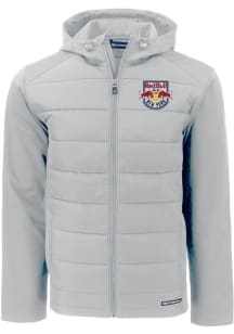 Mens New York Red Bulls Cutter and Buck Mens Evoke Hood Heavyweight Jacket - Grey