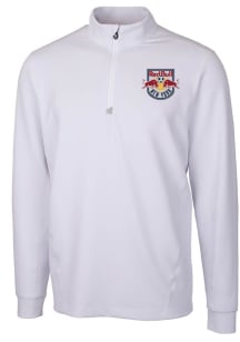 Cutter and Buck New York Red Bulls Mens White Traverse Long Sleeve Qtr Zip Pullover