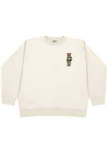 Crew Dog George Mason University Mens Cream Teddy Bear Crew Long Sleeve Fashion Sweatshirt