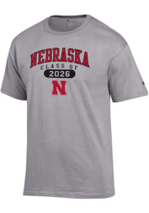 Champion Nebraska Cornhuskers Grey Class of 2026 Jersey Short Sleeve T Shirt