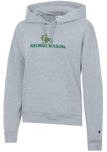 Champion George Mason University Womens Grey Powerblend Hooded Sweatshirt