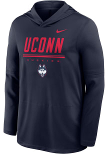 Nike UConn Huskies Mens Navy Blue DriFit Lightweight Hood