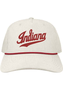 Indiana Hoosiers Roadie Corduroy Rope Script Adjustable Hat - Ivory