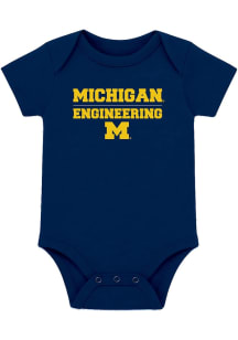 Michigan Wolverines Baby Navy Blue School of Engineering Short Sleeve One Piece
