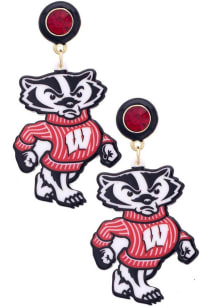 Wisconsin Badgers Resin Mascot Womens Earrings