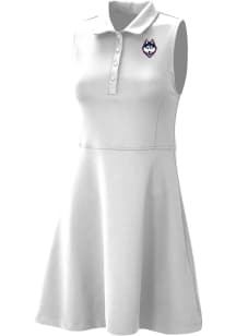 Columbia UConn Huskies Womens White Heat Seal Match Short Sleeve Dress