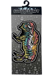 Colorado Buffalo Illustration Bubble Stickers - Black