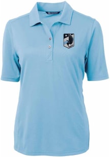 Cutter and Buck Minnesota United FC Womens Light Blue Virtue Eco Pique Short Sleeve Polo Shirt