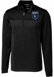 Cutter and Buck San Jose Earthquakes Mens Black Traverse Stripe Big and Tall Qtr Zip