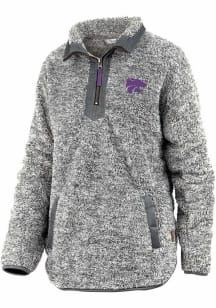 Pressbox K-State Wildcats Womens Charcoal Mammoth Qtr Zip