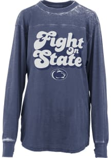 Pressbox Penn State Nittany Lions Womens Navy Blue Vintage LS Tee