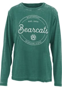 Pressbox Northwest Missouri State Bearcats Womens Green Selena LS Tee
