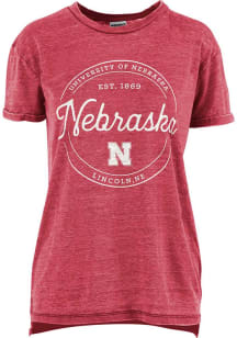 Pressbox Nebraska Cornhuskers Womens Red Ella Seal Short Sleeve T-Shirt
