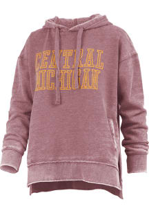 Pressbox Central Michigan Chippewas Womens Maroon Vintage Burnout Hooded Sweatshirt