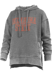 Pressbox Oklahoma State Cowboys Womens Black Vintage Burnout Hooded Sweatshirt