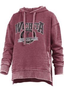 Pressbox Wichita Womens Red Vintage Fleece Hooded Sweatshirt