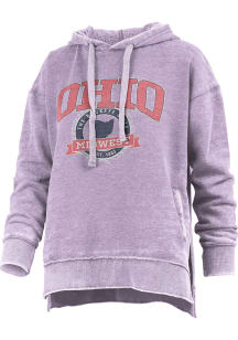 Pressbox Ohio Womens Purple Vintage Fleece Hooded Sweatshirt