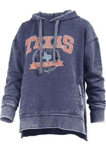 Pressbox Texas Womens Navy Blue Vintage Fleece Hooded Sweatshirt