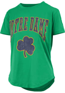 Pressbox Notre Dame Fighting Irish Womens Kelly Green Rounded Bottom Caldwell Short Sleeve T-Shirt