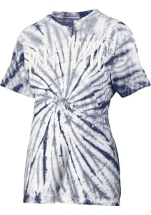 Pressbox Penn State Nittany Lions Womens Navy Blue Tie Dye Showtime Short Sleeve T-Shirt