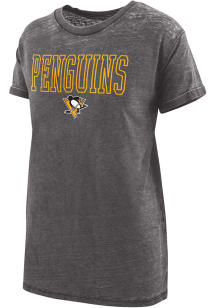 Pittsburgh Penguins Womens Black Boyfriend Short Sleeve T-Shirt