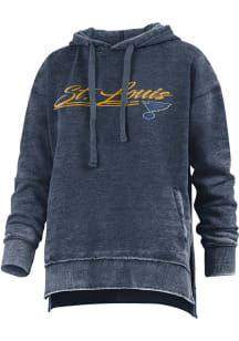 St Louis Blues Womens Navy Blue Poncho Hooded Sweatshirt