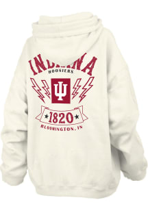 Pressbox Indiana Hoosiers Womens Ivory RNR Hooded Sweatshirt