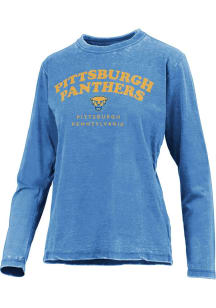 Pressbox Pitt Panthers Womens Blue Vintage LS Tee
