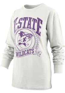 Pressbox K-State Wildcats Womens White Big Country LS Tee