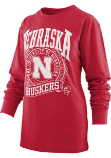 Pressbox Nebraska Cornhuskers Womens Red Big Country LS Tee