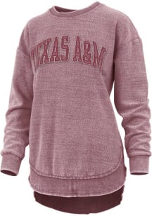 Pressbox Texas A&M Aggies Womens Maroon Ponchoville Crew Sweatshirt