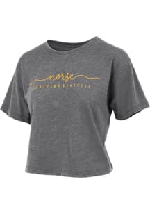 Pressbox Northern Kentucky Norse Womens Black Vintage Crop Short Sleeve T-Shirt