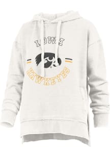Pressbox Iowa Hawkeyes Womens Ivory Marni Hooded Sweatshirt