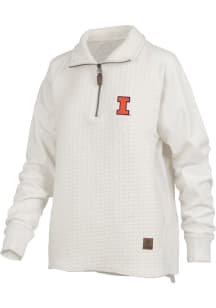 Pressbox Illinois Fighting Illini Womens Ivory Salem Qtr Zip