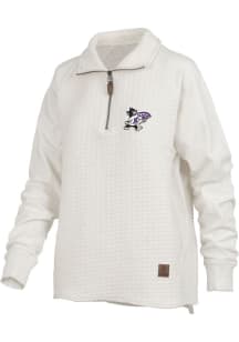 Pressbox K-State Wildcats Womens Ivory Salem Qtr Zip