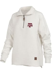 Pressbox Texas A&M Aggies Womens Ivory Salem Qtr Zip