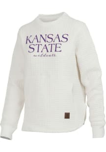 Pressbox K-State Wildcats Womens Ivory Champagne Crew Sweatshirt