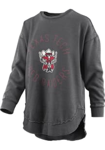 Pressbox Texas Tech Red Raiders Womens Black Poncho Crew Sweatshirt
