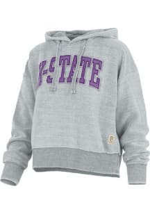 Pressbox K-State Wildcats Womens Ash Oxford Hooded Sweatshirt