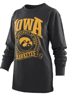 Pressbox Iowa Hawkeyes Womens Black Pine LS Tee